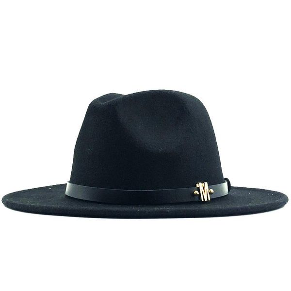 

women wide-brimmed felt wool jazz fedora hats panama style ladies trilby gambler fashion hat cowboy party sunshade cap sqcywb pingtoy, Black;white