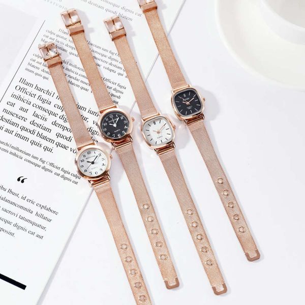 

fresh watch female students korean small version of simple trend, Slivery;brown