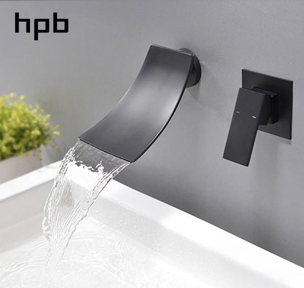 

hpb brass bathroom waterfall basin faucet single handle bathroom sink faucet with concealed box lacquere jllpcm allguy