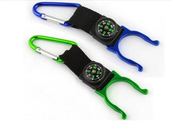 

2021 new compawater bottle mineral water bottle quick hanging with compass water bottle buckle mountaineering buckle hanging equipment
