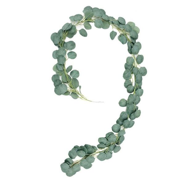 

2m artificial fake eucalyptus leaves hanging vine plant leaves garland home garden wall decoration green 2m