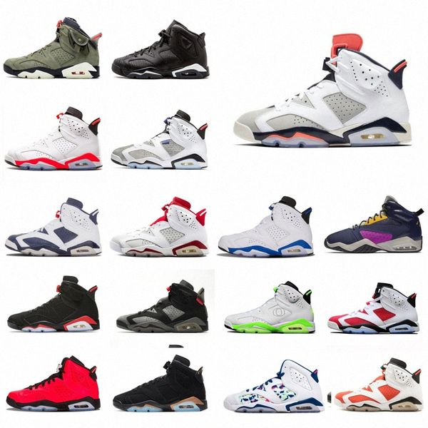 

high qaulity women men black infrared 6 6s basketball shoes mens cny carmine gatorade green tinker unc black cat j6 sneakers h86p#