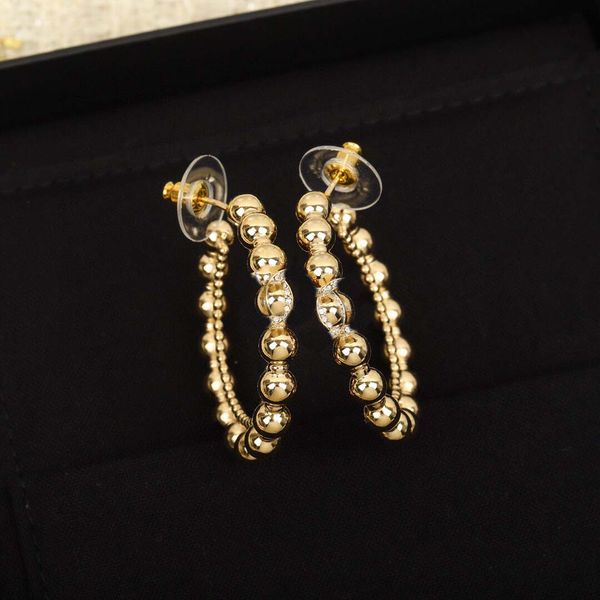 

2022 charm dangle small round shape with diamond stud earrng in 18k gold plated for women wedding jewelry gift have box stamp ps7176, Golden