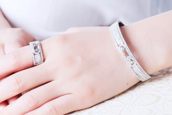 

2020 fashion jewelry women bracelets silver rose gold bracelet sliding diamond bangle good quality charm bracelet jewelry, Black