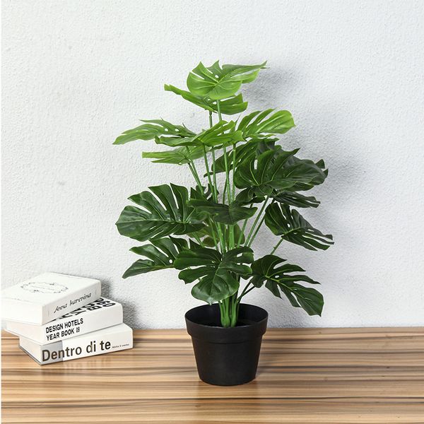 

60 cm artificial real touch monstera tree plants fake tropical tree plants home garden decor no pot 1029