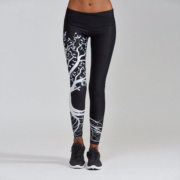 

women printed leggings sports workout gym fitness exercise athletic pants sport leggings running pants women stretchy gym, Black