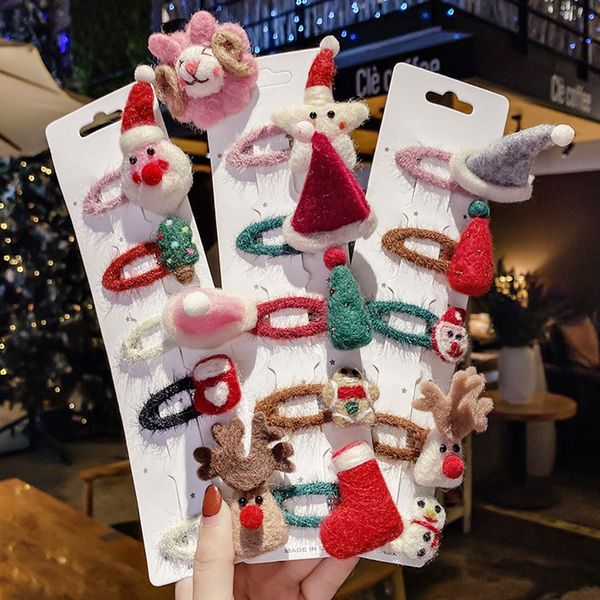 

children's christmas hat plush headdress bb broken hair girl antler clip hairpin