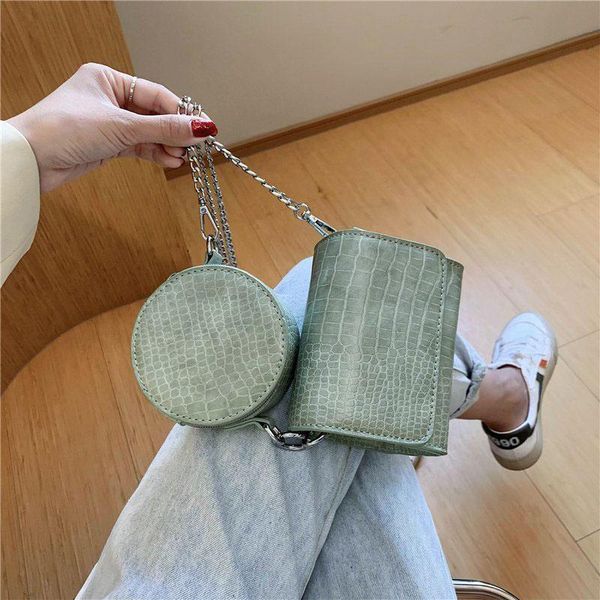 

new trend women shoulder bag causal chain crossbody messenger bags fashion leather women bag crocodile pattern phone pack purse