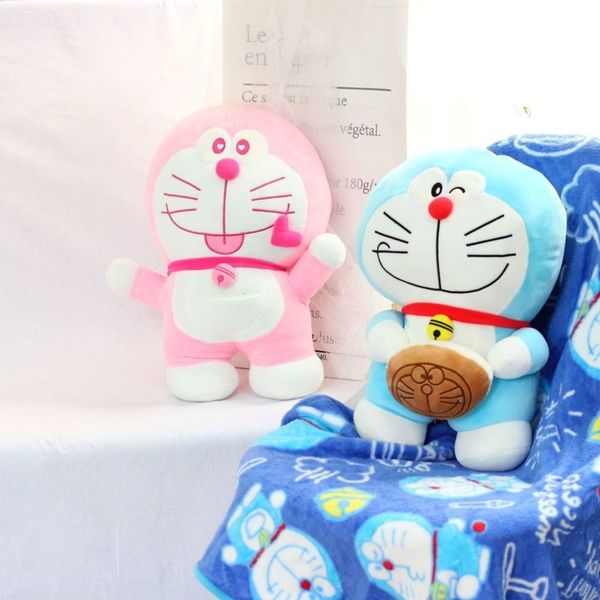 

cute cartoon blue fat couple doll pillow air conditioning blanket office nap quilt japane anime gift