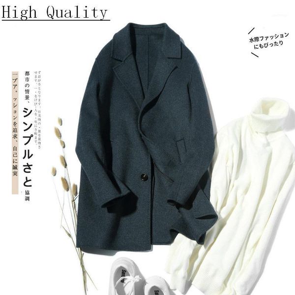 

100%wool coat men double-sided spring autumn long jacket men korean coat and jacket casaco masculino lm18-1003 kj15561, Black