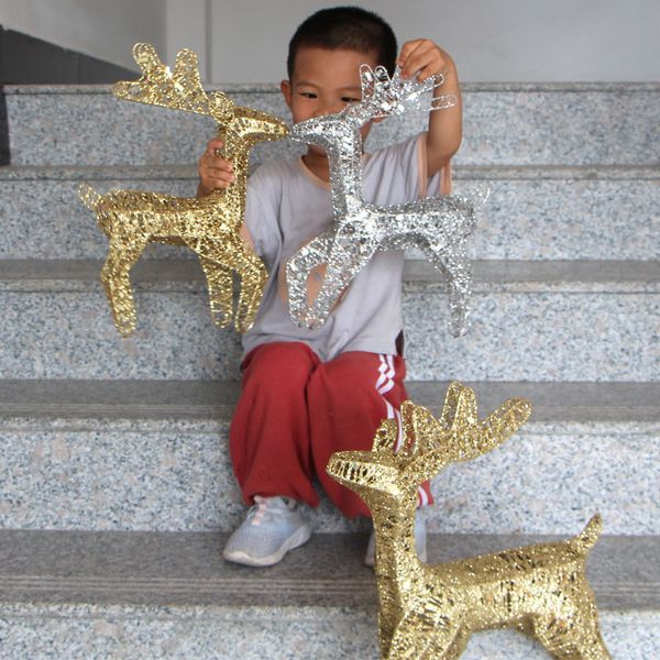 

ornament elk christmas sled cart iron deer reindeer mall decoration