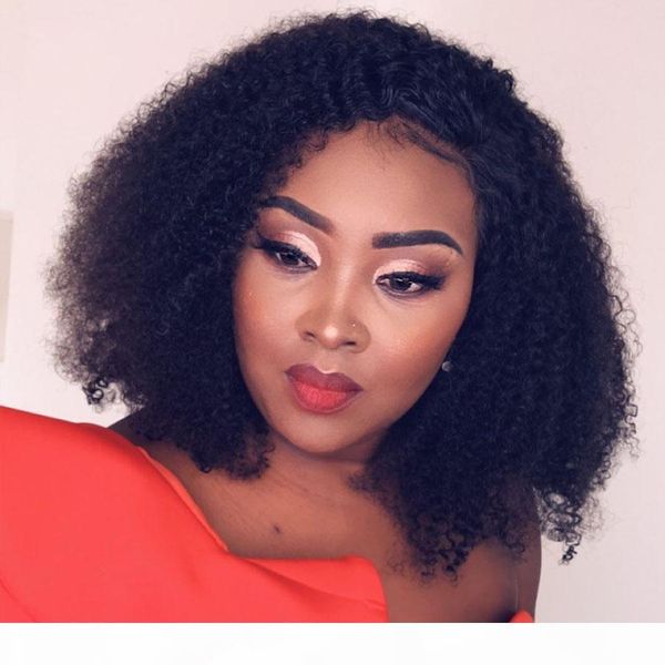 

kinky curly 13x6 deep part lace front human hair wigs for women brazilian curl full lace wigs bleached knots 360 lace frontal wig, Black