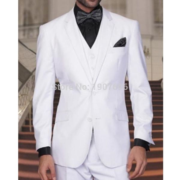 

men's suits & blazers white wedding tuxedos for groom wear prom slim fit man 2021 3 piece formal fashion suit set jacket vest pants, White;black