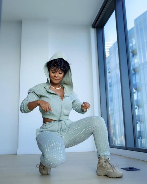 

women dot sequined hoodie cardigan sweatpants two piece set women solid stretchy casual streetwear autumn winter fleece clothing1, Gray