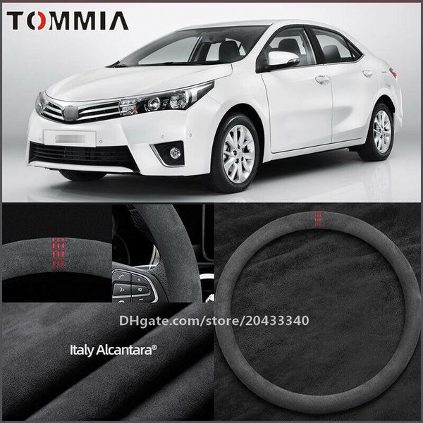 

38cm non-slip black alcantara suede car steering wheel cover for toyota corolla
