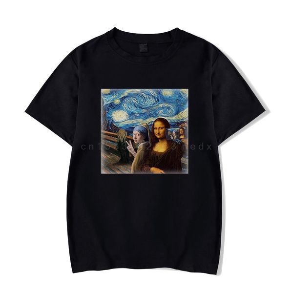 

mona lisa starry knight art funny group selfie cell phone funny harajuku streetwear hoodie designers t shirts sweatshirt