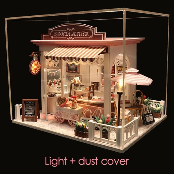 

diy mini doll house miniature diy dollhouse with furnitures wooden house waiting time toys for children birthday gift c007 y200413