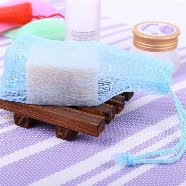 

4pcs colorful exfoliating mesh soap saver pouch bubble foam net handmade soap mesh bag facial cleaning netting (random color) bbysev