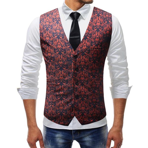 

new dress vests men slim fit casual graffiti printed sleeveless jacket coat mens formal waistcoats dress suit vest 5xl, Black;white
