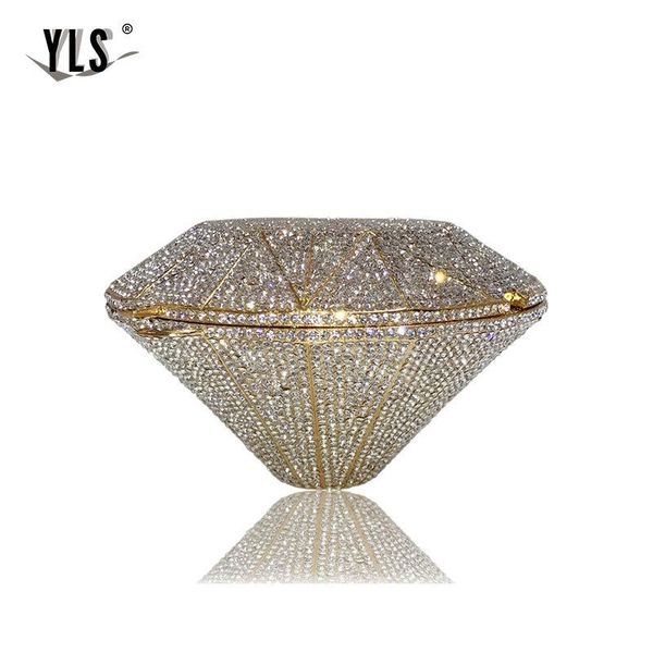 

fashion women stereoscopic 3d diamond crystal dinner party evening clutch luxury celebrity silver gold wedding purse handbag