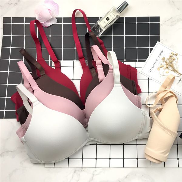 

new lingerie triangle bra comfortable breathable cotton thin cup without steel ring low heart position underwear, Red;black