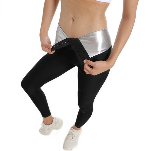 Calças de emagrecimento para sauna feminina treino de ginástica Hot Thermo Sweat Sauna leggings modeladores de cintura Calças de queima de gordura com controle de barriga 201222