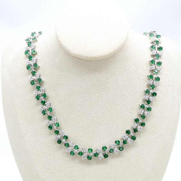 

flower shape silver color necklace for women royal blue semi-precious wedding bridal party jewelry