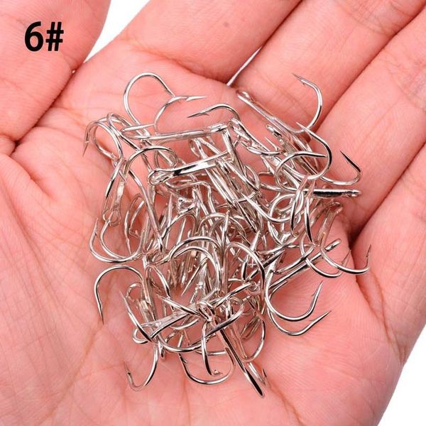 

10pc/ box treble fishing hooks 2/4/6/8/10# high carbon steel jig head treble fishing hook carp fishing tackle white f jlljdc
