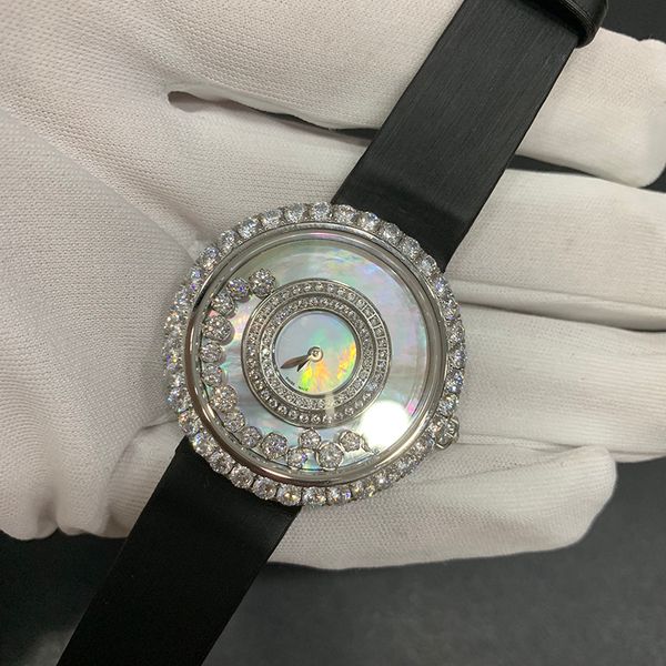 

brand genuine leather watch luxury fashion mother of pearls dial 36mm rectangle quartz wristwatch women happy stone watches 201114, Slivery;brown