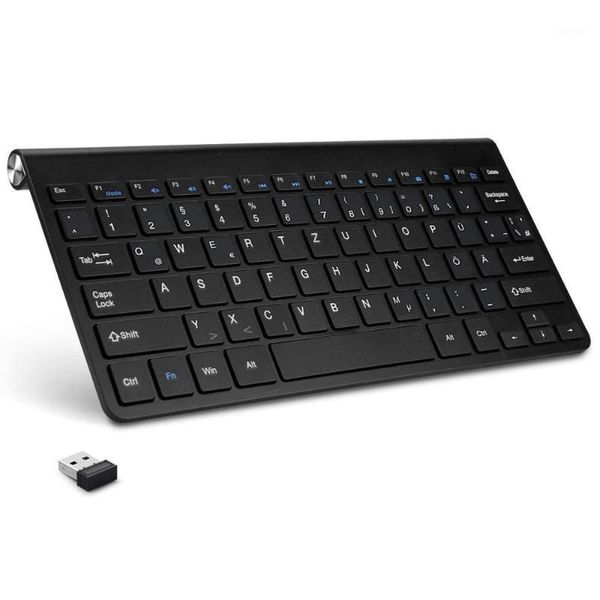 

keyboards german layout qwertz keyboard stickers wireless 2.4g lightweight slim design multimedia keys silent1