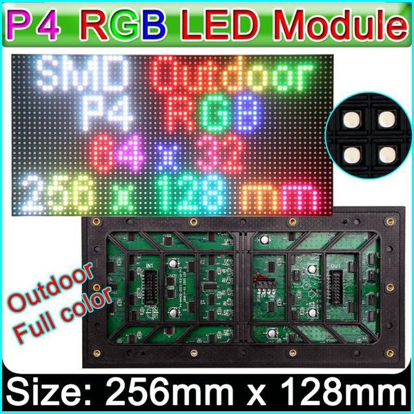 

display p4 outdoor full color led module, smd 3 in 1 rgb unit panel for large screen video wall1