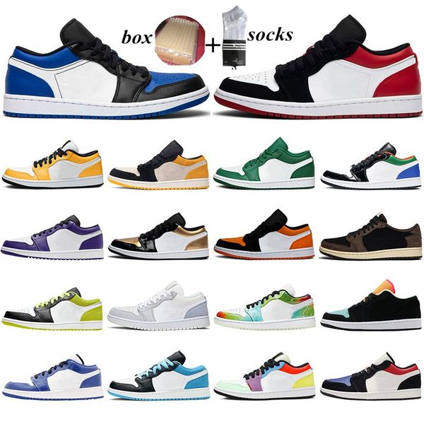 

с коробкой низкий 1 1s jumpman баскетбольные туфли для мужчин женщины чикаго обсидиан эмбер лазерные оранжевые соперники дым серые мужские т