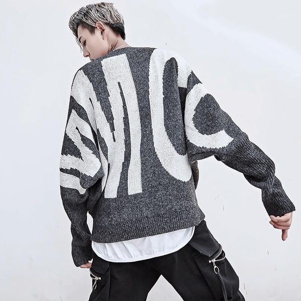 

thintenda 2017 autumn mens sweater jacket high street fashion brand hip hop oversized ripped loose pullovers sweaters for male1, White;black