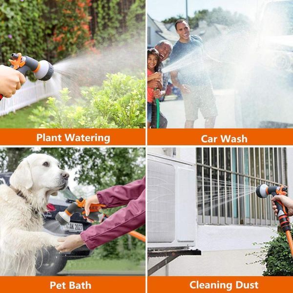 

8 patterns water nozzle head hose sprayer garden spray auto car washing home garden water guns high pressure #c1