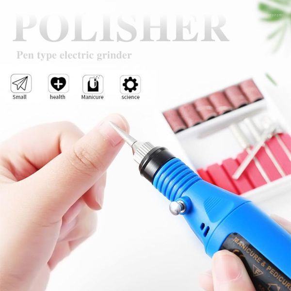 

1 set pen type electric grinder nail polishing machine manicure machine rechargeable nail art pen decoration tools eu plug1