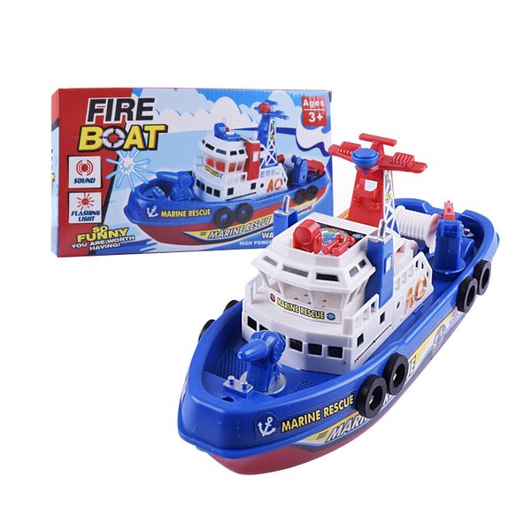 

Fast Speed Music Light Electric Marine Rescue Fire Fighting Boat Toy Non-remote
