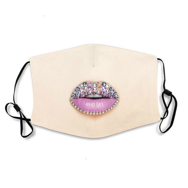 

unisexpure with mask dhl color lips diamonds funny personality expression masks outing sunscreen dustproof