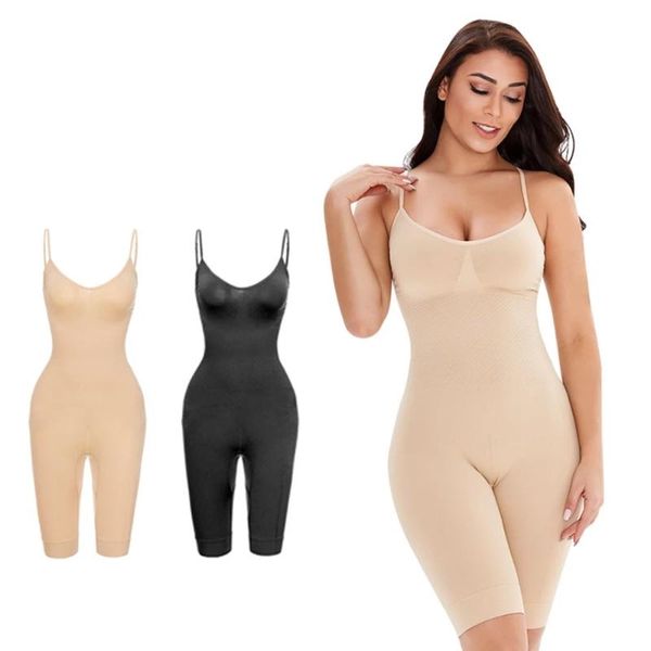 

body shaper seamless women bodysuit slimming waist trainer shapewear bulifter chest enhancing full slip strappy-backed, Black;white