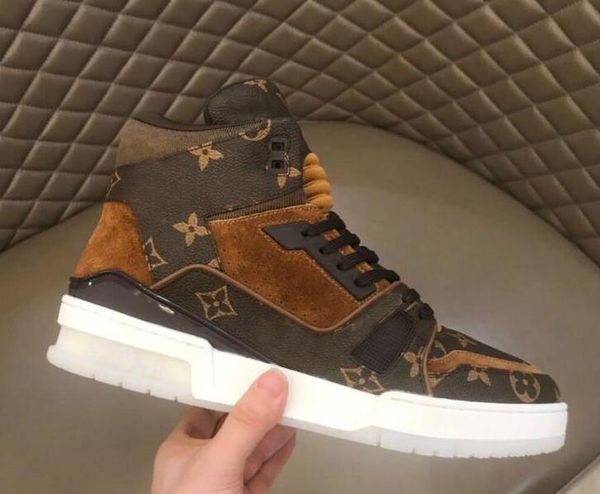 

2020 shoe man casual louis shoes vuitton trend breathable sneakers for men zapatosn hombre flats #1 15, Black