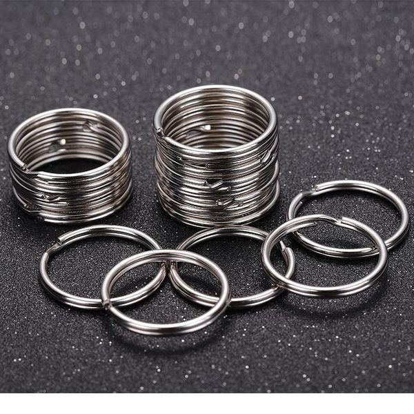 

10/40pcs 20/25mm polished silver color keyring keychain split key rings link circle women men diy key chains acc qylgrl, Slivery;golden
