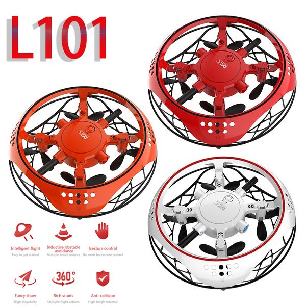 

l101 mini drone anti-collision ufo rc quadcopter дрон ручной управляемый летающий вертолет светодиодная индукция летающие самолеты rc toys 2
