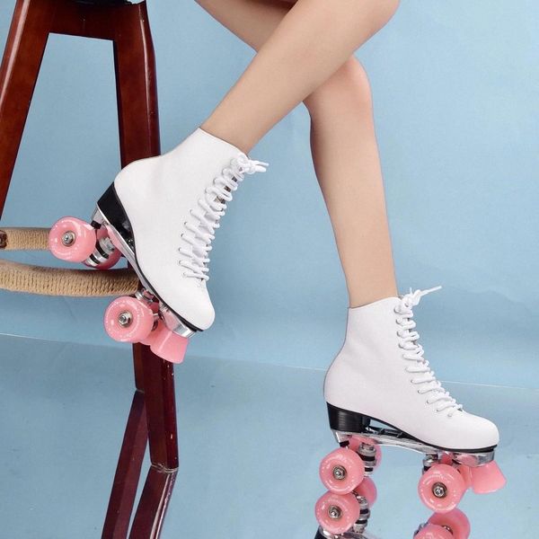 

skate for girls leather boots, roller skates, double-row skates, makaron fruit pink lake green pu four-wheel double-row skates #zi5j