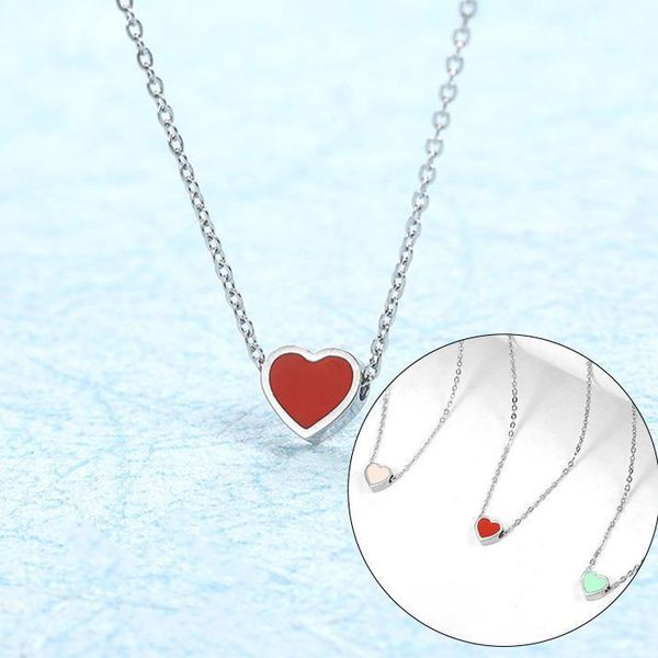 

silver color chain choker heart pendant necklace women chocker neckless heart necklace stainless steel jewelry accessories1