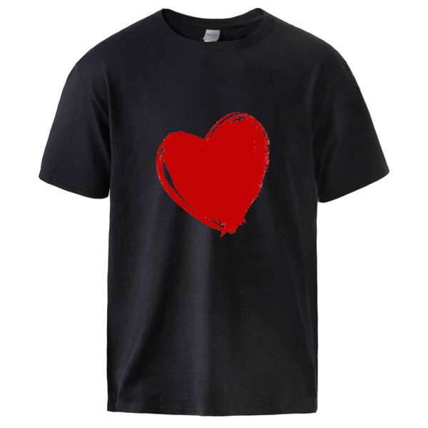 

mens sleeve red heart print fashion sell streetwear tracksuits male brand hip hop black tees hooded sweatshirt hoodie men t shirt