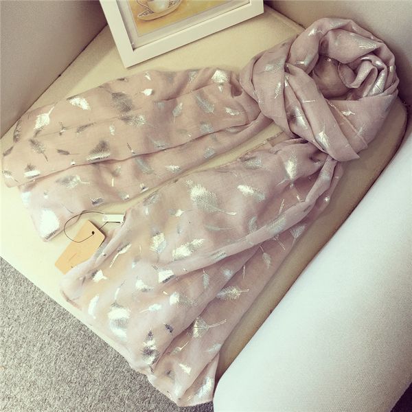 

new autumn winter scarf silver fantasy feather scarf shawl lengthened high-end washed scarves, Blue;gray