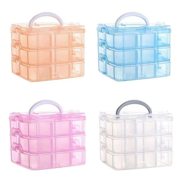 

jewelry pouches, bags portable box removable grid casej ewelry storage rings necklaces display a2ua, Pink;blue