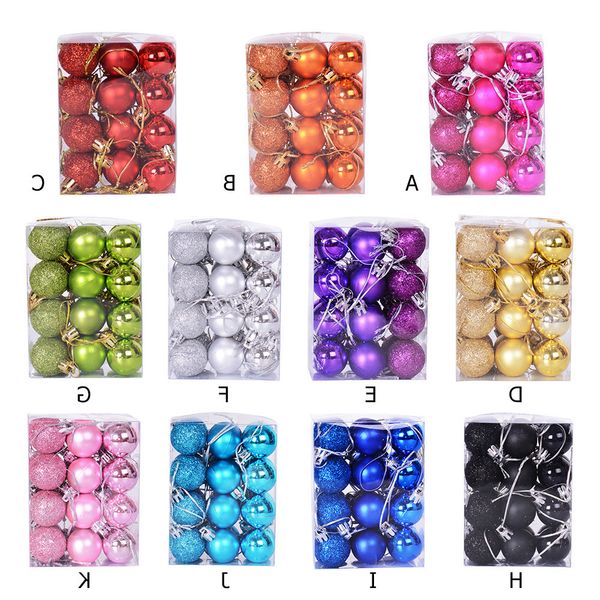

2021 christmas snowflake silver pink shaped ball 24pcs tree set hanging pendant ornaments party diy decorations new