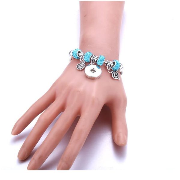 

2019 new snap button bracelet lobster buckle snake chain bangles beaded snap bracelet fit 18mm snap buttons bbycwb, Golden;silver