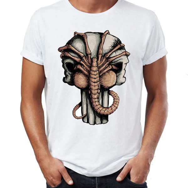 

men's t shirt aliens facehugger skull scary disturbingly awesome illustration artwork printed tee sport hooded sweatshirt hoodie