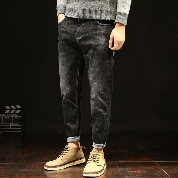 

algku случайные мужские свободные модные брюки стрейч узкие джинсы и джинсы шаровары брюки осень новые длинные поножи jtxgo черные мужские, Blue